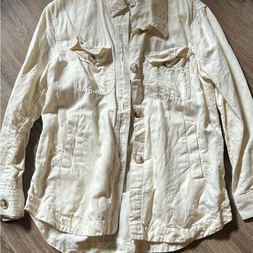 LOFT Cream Utility Jacket Versatile Lightweight Design